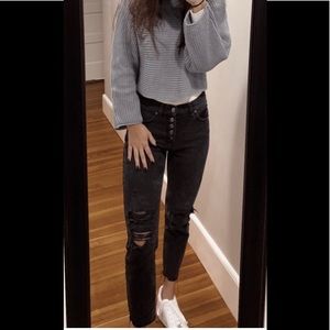 Free people black distressed jeans